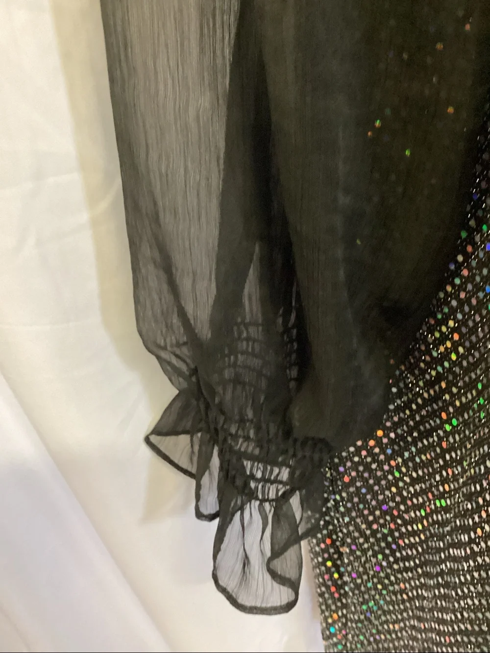 SHEIN Curve Sparkly Dress With Sheer Sleeves - Picture 3 of 5